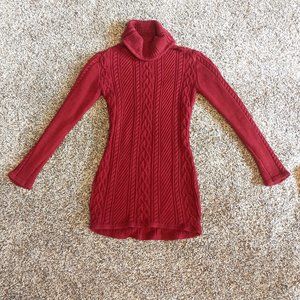 Sweater Dress, Knit, Maroon, Size XS